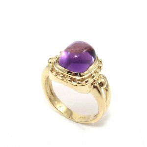 14K Gold Purple Amethyst Cabochon Ring 9